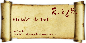 Riskó Ábel névjegykártya