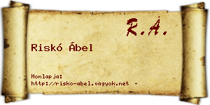 Riskó Ábel névjegykártya